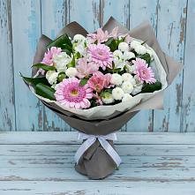 Букет цветов из:  Герберы, Альстромерии и Хризантемы #REPLACE_PRED# Ленинский Тульская область