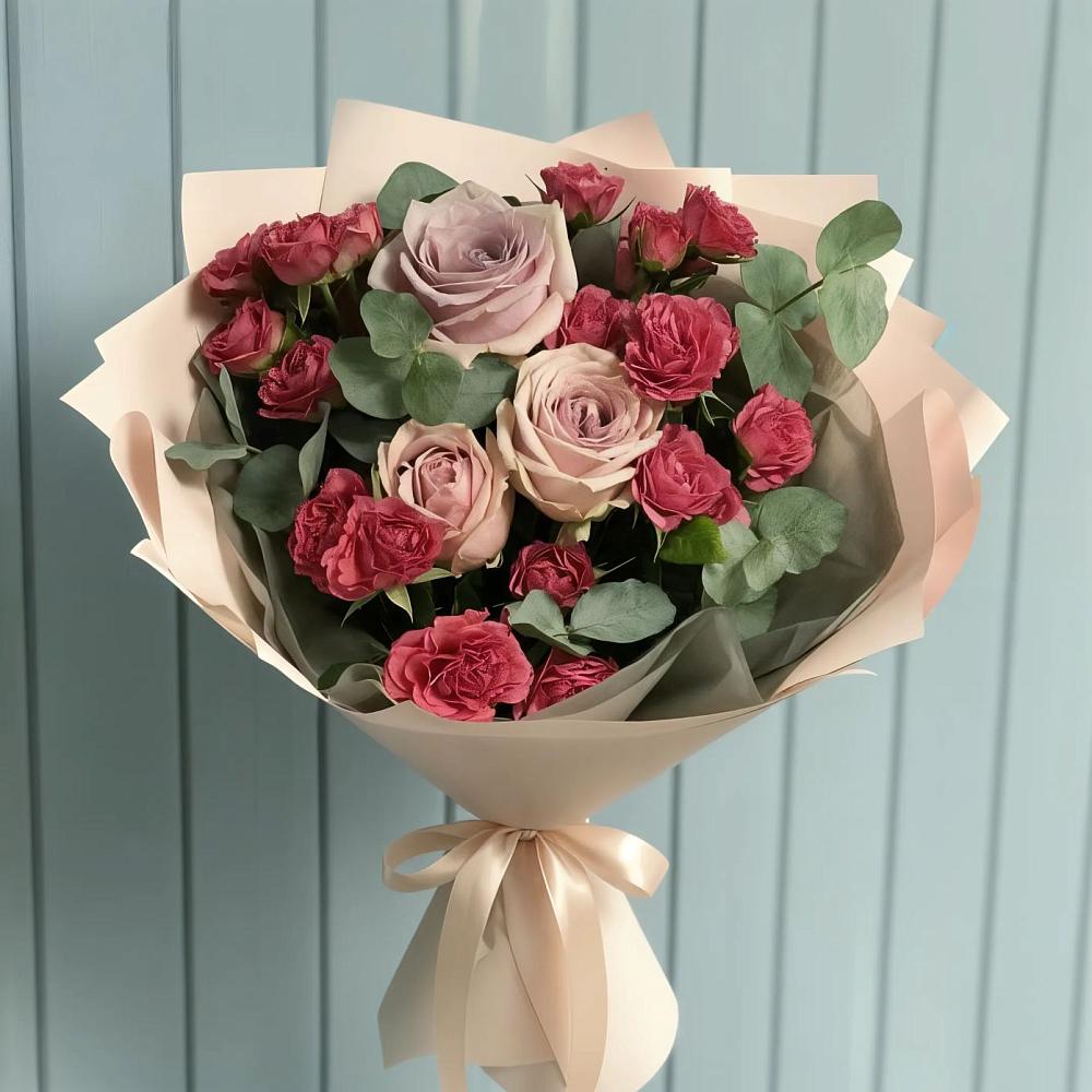 Букет цветов из: Гвоздики и Розы в Ленинский Тульская область