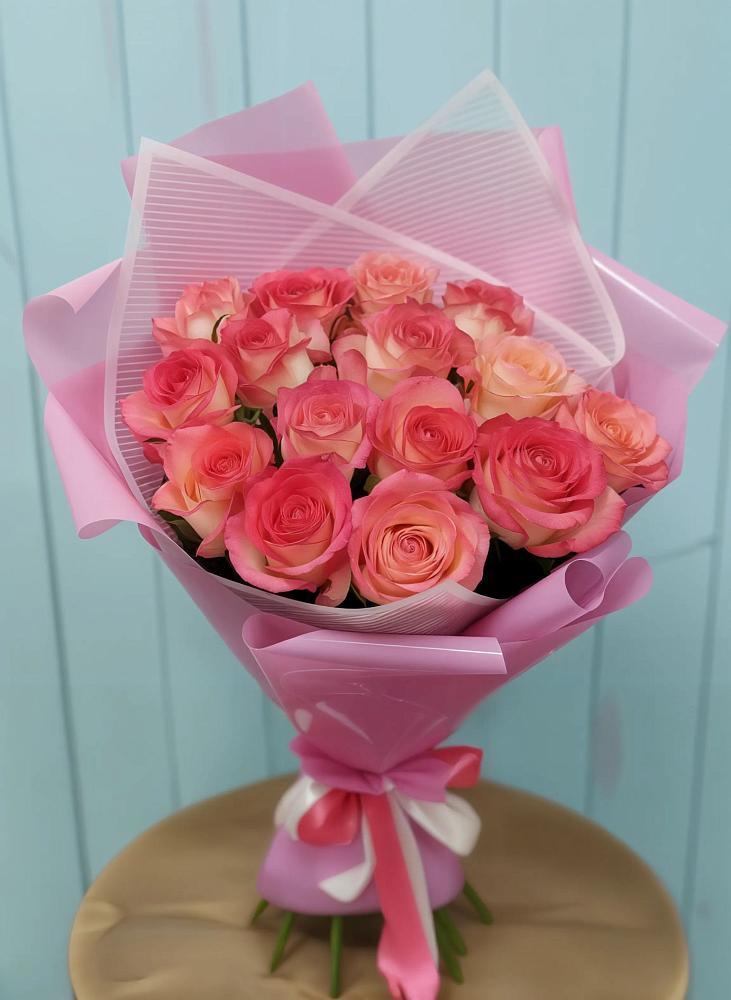 Букет 15 Розовых роз Равель в Ленинский Тульская область