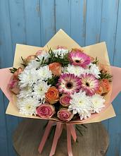 Букет цветов из:  Розы, Герберы и Хризантемы #REPLACE_PRED# Ленинский Тульская область