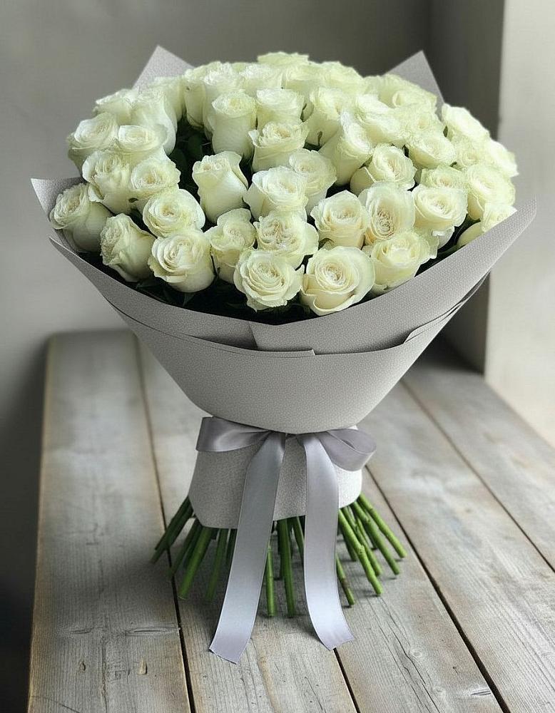Букет 35 Белых роз в Ленинский Тульская область