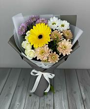 Букет цветов из:  Розы, Герберы и Хризантемы в Ленинский Тульская область