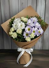 Букет цветов из:  Хризантемы и Розы в Ленинский Тульская область