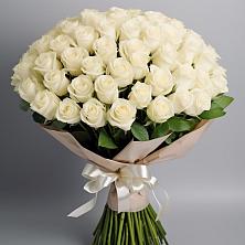 Букет 101 беля роза Белоснежка в Ленинский Тульская область