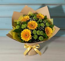 Букет цветов из:  Герберы и Хризантемы в Ленинский Тульская область
