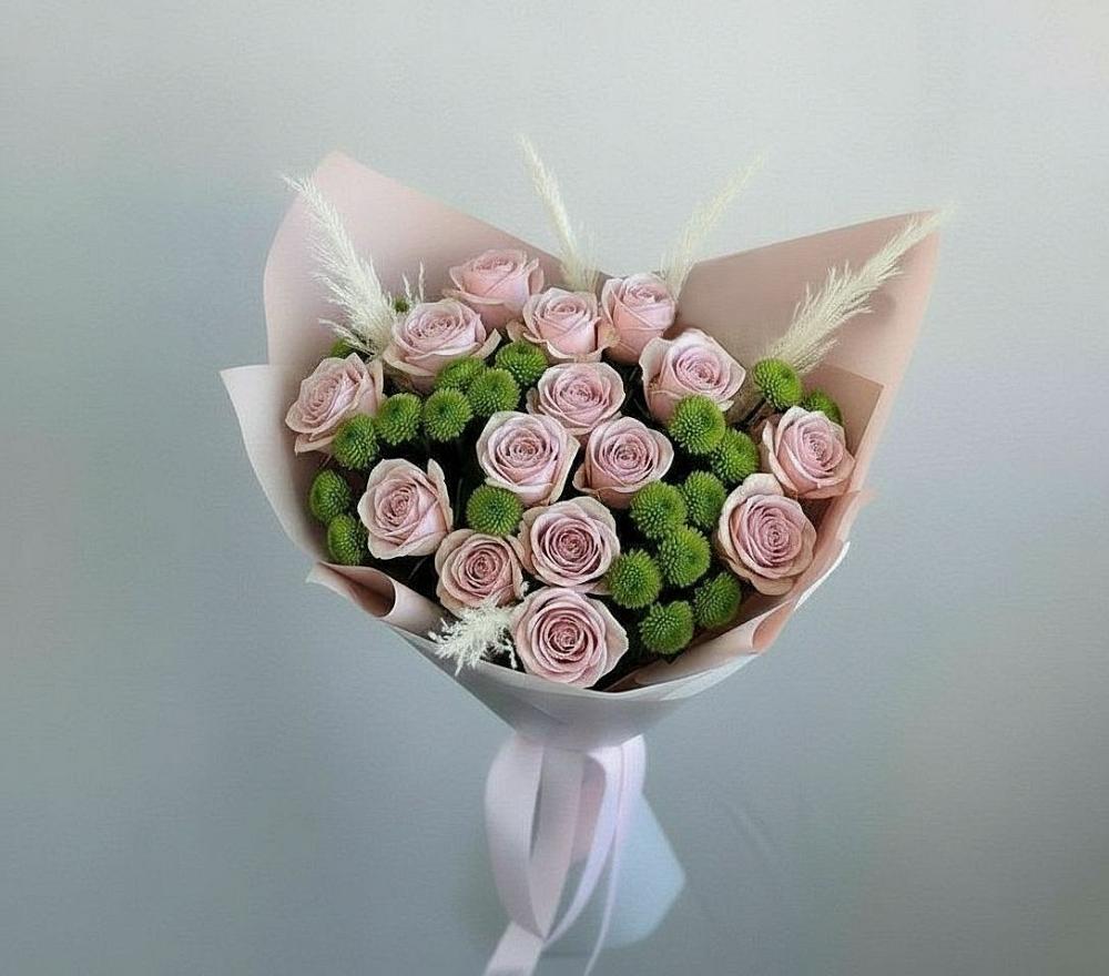 Букет цветов из: Розы и Хризантемы в Ленинский Тульская область