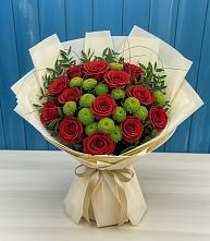 Букет цветов из:  Розы и Хризантемы в Ленинский Тульская область