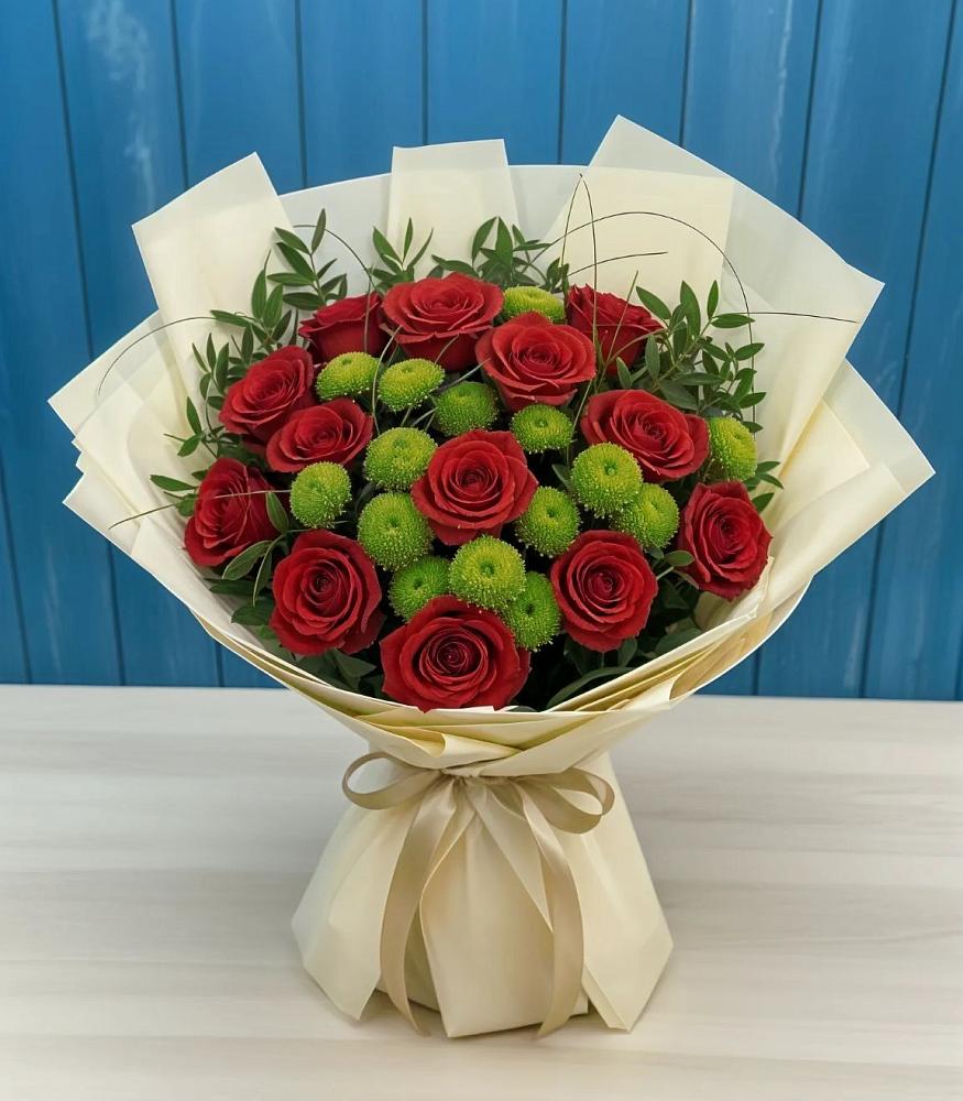 Букет цветов из: Розы и Хризантемы в Ленинский Тульская область