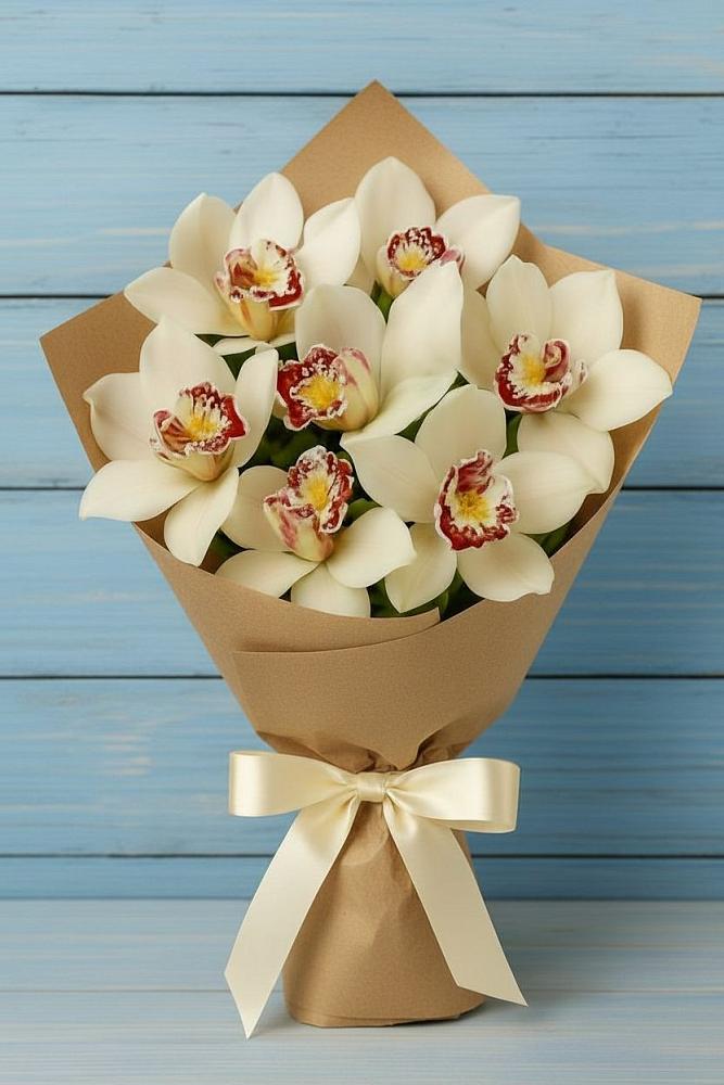 Букет цветов из: Орхидеи и Розы в Ленинский Тульская область